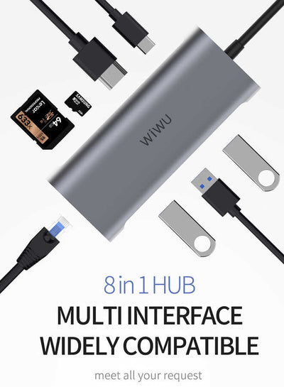 Wiwu Alpha 831HRT Type-C Hub Gümüş