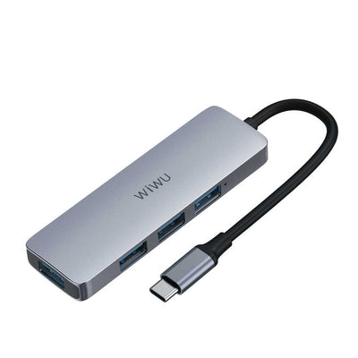 Wiwu Alpha A440 Pro 4 in 1 Type-C Hub 4'lü Usb Çoğaltıcı Gri