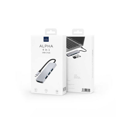 Wiwu Alpha A440 Pro 4 in 1 Type-C Hub 4'lü Usb Çoğaltıcı Gri