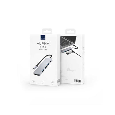 Wiwu Alpha A541BC 5 in 1 Type-C Hub 60W Pd Şarj Destekli Usb Çoğaltıcı Gri