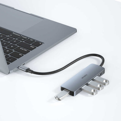 Wiwu Alpha A541BC 5 in 1 Type-C Hub 60W Pd Şarj Destekli Usb Çoğaltıcı Gri