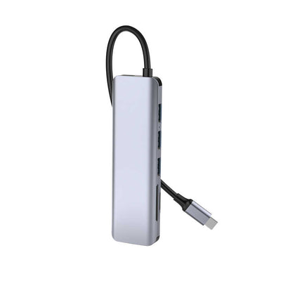 Wiwu Alpha A731HC 7 in 1 Type-C Hub 100W Şarj Destekli SD Kart-Hdmi-Usb Çoğaltıcı Gri