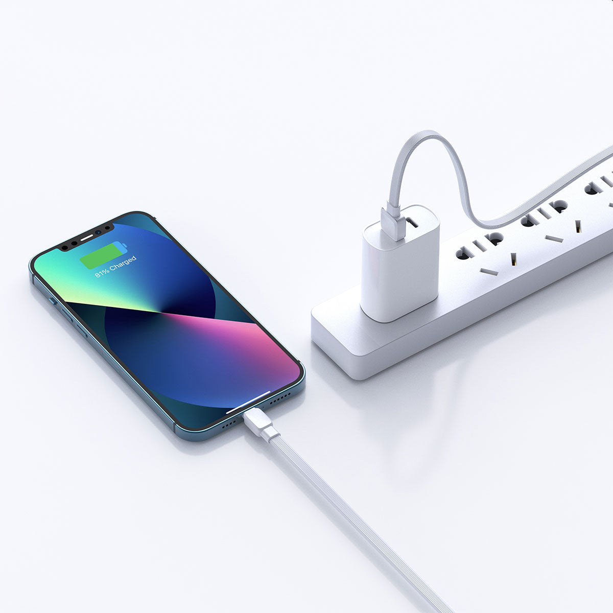 Wiwu Bravo Wİ-C003 Yassı Tasarım Lightning Usb Kablo 1M Beyaz