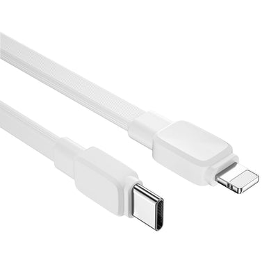 Wiwu Bravo Wİ-C004 Yassı Tasarım 20W Hızlı Şarj Özellikli Type-C to Lightning PD Kablo 1M Siyah