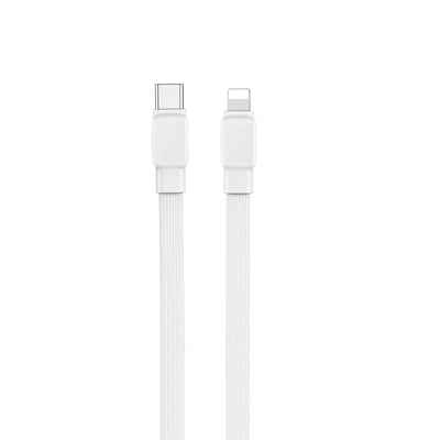 Wiwu Bravo Wİ-C004 Yassı Tasarım 20W Hızlı Şarj Özellikli Type-C to Lightning PD Kablo 1M Siyah