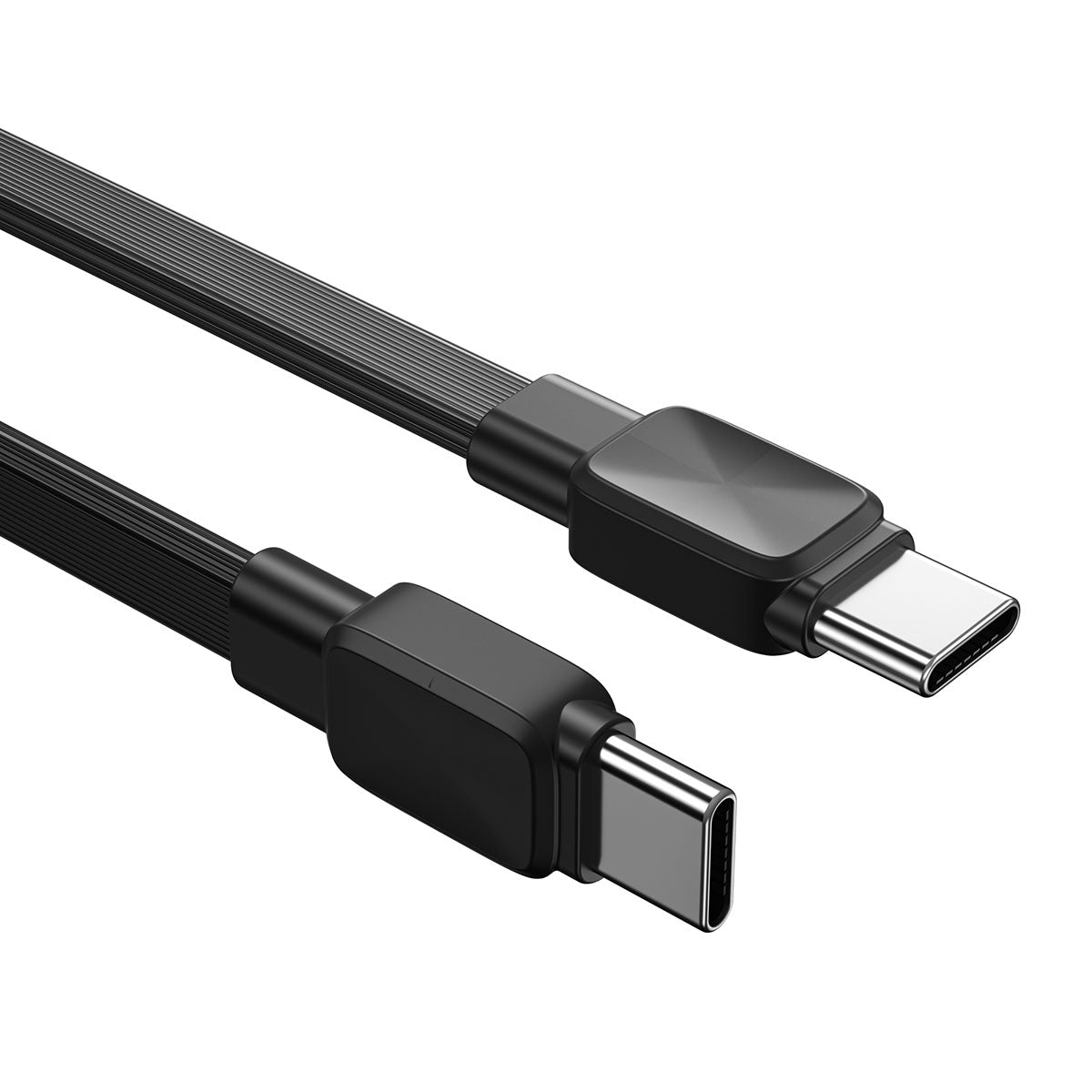 Wiwu Bravo Wİ-C004 Yassı Tasarım 60W Hızlı Şarj Özellikli Type-C To Type-C PD Kablo 1M Siyah