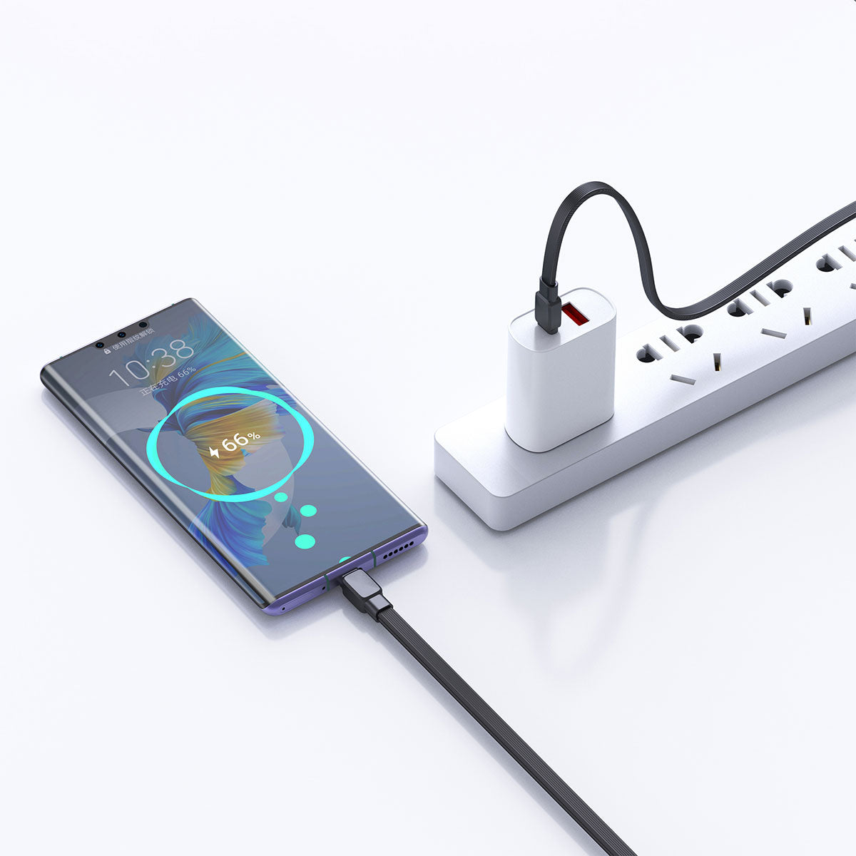Wiwu Bravo Wİ-C004 Yassı Tasarım 60W Hızlı Şarj Özellikli Type-C To Type-C PD Kablo 1M Siyah