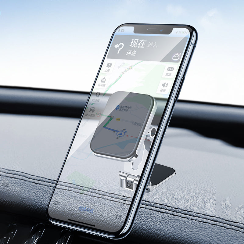 Wiwu CH023 360 Derece Dönebilen Magnetik Düz Zemin Versiyon Araç Telefon Tutucu Gümüş