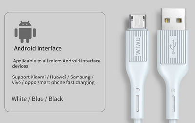 Wiwu G40 Vivid Micro Usb Kablo Siyah