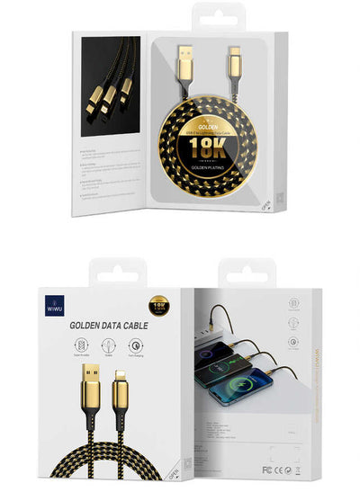 Wiwu Golden Series GD-102 Micro Data Kablo 3M Gold