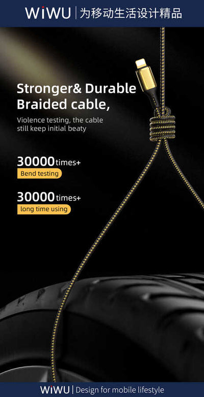 Wiwu Golden Series GD-103 Lightning To PD Data Kablo 5M Gold