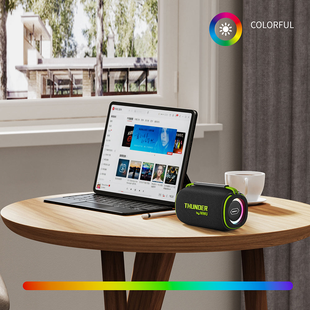 Wiwu H5 Su Geçirmez RGB Işıklı TWS Bluetooth Hoparlör v5.3 15W