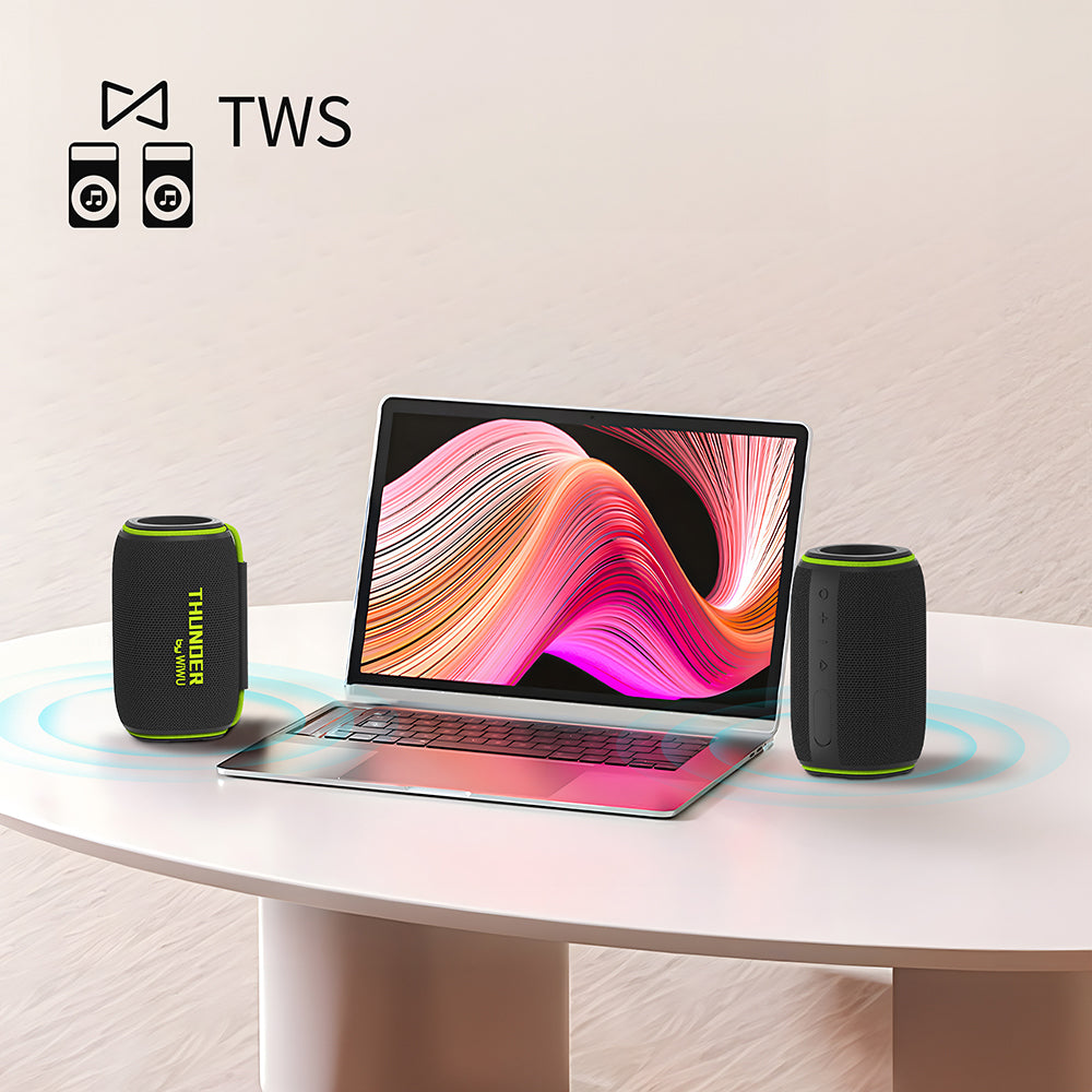 Wiwu H5 Su Geçirmez RGB Işıklı TWS Bluetooth Hoparlör v5.3 15W