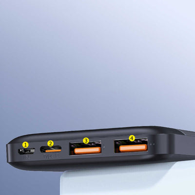 Wiwu JC-19 PD Hızlı Şarj Özellikli Şarj Göstergeli Powerbank 20W 10000mAh Siyah
