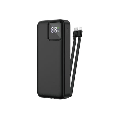 Wiwu JC-22 Dijital LED Ekran Şarj Göstergeli Type-C ve Lightning Kablolu Powerbank 22.5W 20000mAh Beyaz
