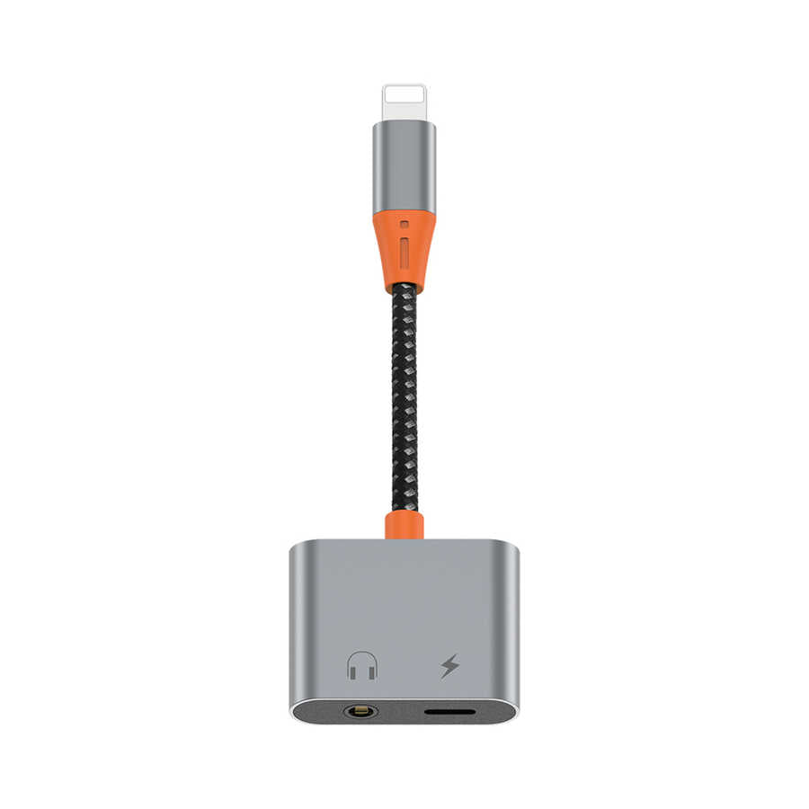 Wiwu LT07 Lightning To 3.5mm Aux Çevirici Ses Adaptörü Gri