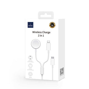 Wiwu M10 2 in 1 Wireless ve Lightning PD Şarj Kablosu