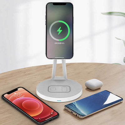 Wiwu M13 2 in 1 Standlı Kablosuz Şarj İstasyonu Gri