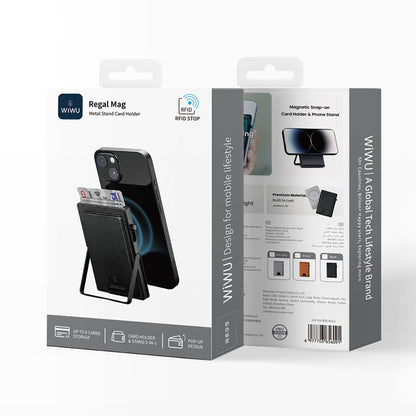 Wiwu MW-006 Tasarımlı 6 Hazneli PU Magnetik Standlı Kartlık