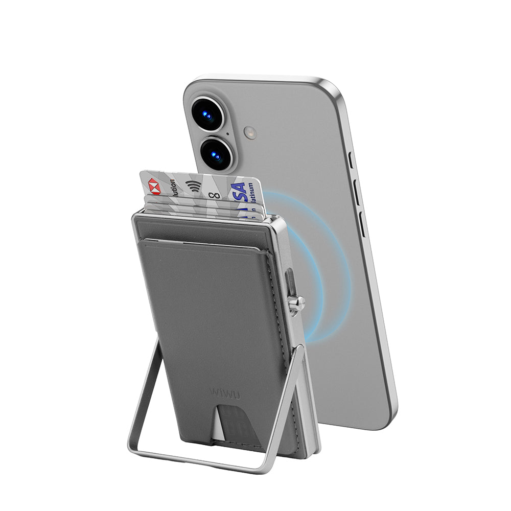 Wiwu MW-006 Tasarımlı 6 Hazneli PU Magnetik Standlı Kartlık