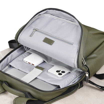 Wiwu Osun Serisi Metal Logolu PU Deri Laptop Sırt Çantası