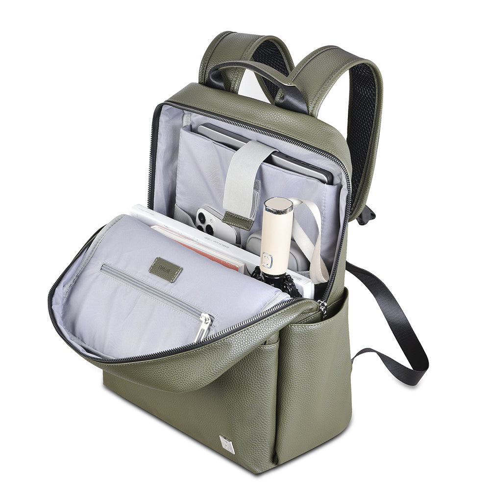 Wiwu Osun Serisi Metal Logolu PU Deri Laptop Sırt Çantası