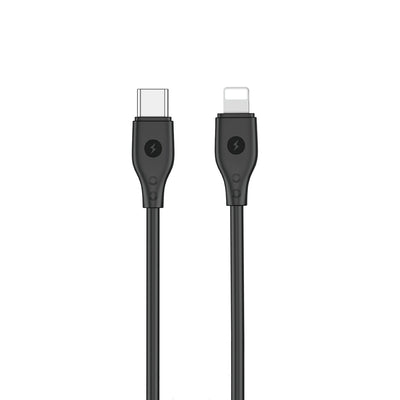 Wiwu Pioneer Wİ-C002 Ultra Esnek 30W Hızlı Şarj Özellikli Type-C to Lightning PD Kablo 1M Siyah