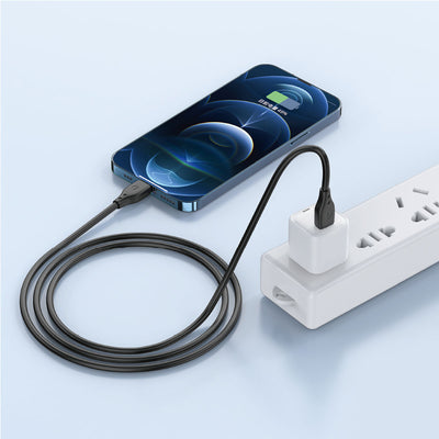 Wiwu Pioneer Wİ-C002 Ultra Esnek 30W Hızlı Şarj Özellikli Type-C to Lightning PD Kablo 1M Siyah