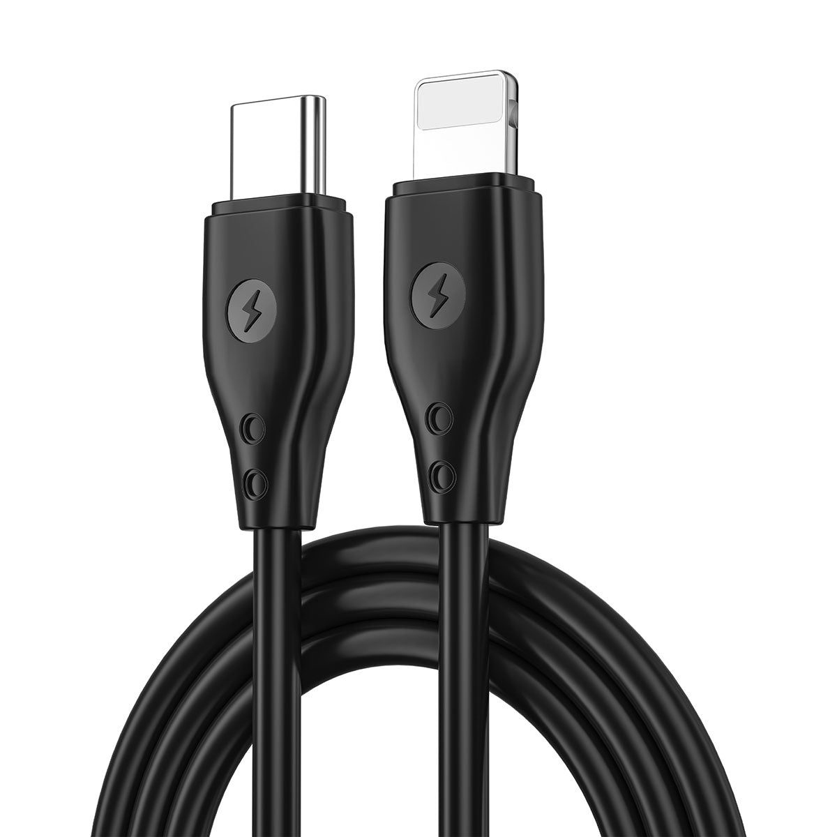 Wiwu Pioneer Wİ-C002 Ultra Esnek 30W Hızlı Şarj Özellikli Type-C to Lightning PD Kablo 1M Siyah