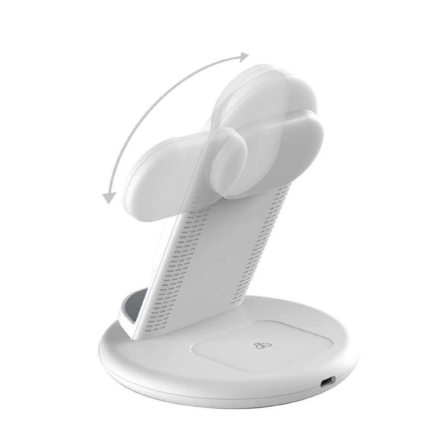 Wiwu Power Air 3 in 1 Kablosuz Şarj Standı Beyaz
