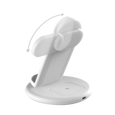 Wiwu Power Air 3 in 1 Kablosuz Şarj Standı Beyaz