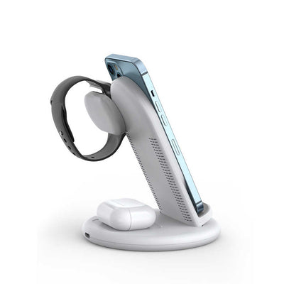 Wiwu Power Air 3 in 1 Kablosuz Şarj Standı Beyaz