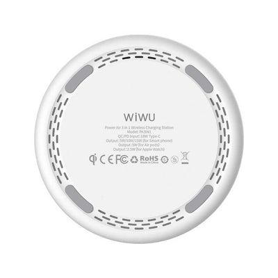 Wiwu Power Air 3 in 1 Kablosuz Şarj Standı Beyaz