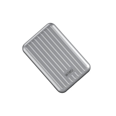 Wiwu PP02 Taşınabilir Wireless Şarj ve PD Hızlı Şarj Özellikli Powerbank 15W 5000mAh Gümüş