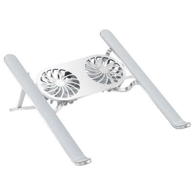 Wiwu S400 Pro Çift Fanlı Işıklı Katlanabilir Ayarlanabilir Laptop Standı 5W 3000RPM Gümüş