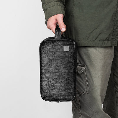 Wiwu Salem Serisi Parmak İzi Kilitli Çok Fonksiyonlu Taşınabilir Mobil Aksesuar Çantası Siyah