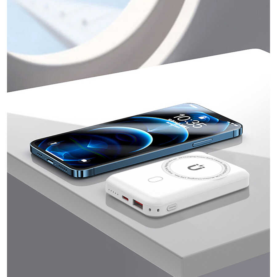 Wiwu SC10000 Magsafe Mıknatıslı Wireless Powerbank Beyaz
