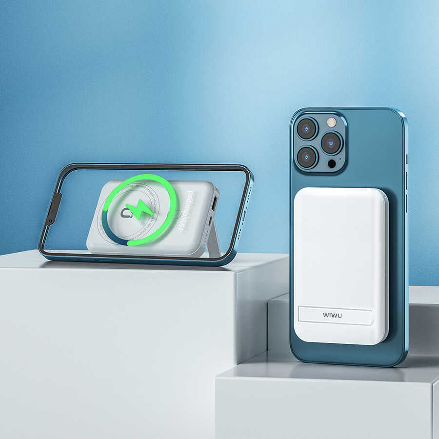 Wiwu SC10000 Magsafe Mıknatıslı Wireless Powerbank Beyaz