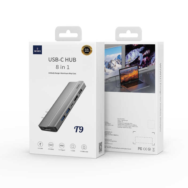 Wiwu T9 Type-C Hub Gri