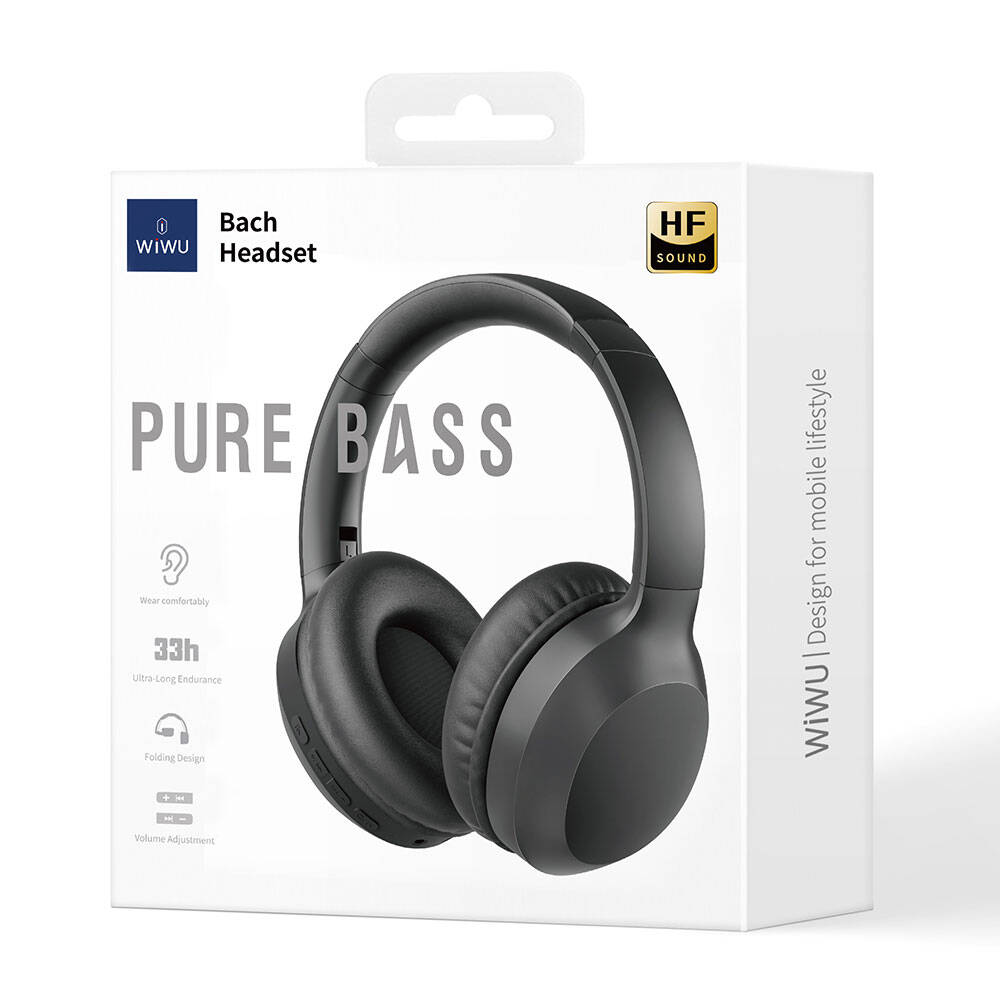 Wiwu TD-01 Bach Serisi Katlanabilir Kulak Üstü Bluetooth Kulaklık Siyah