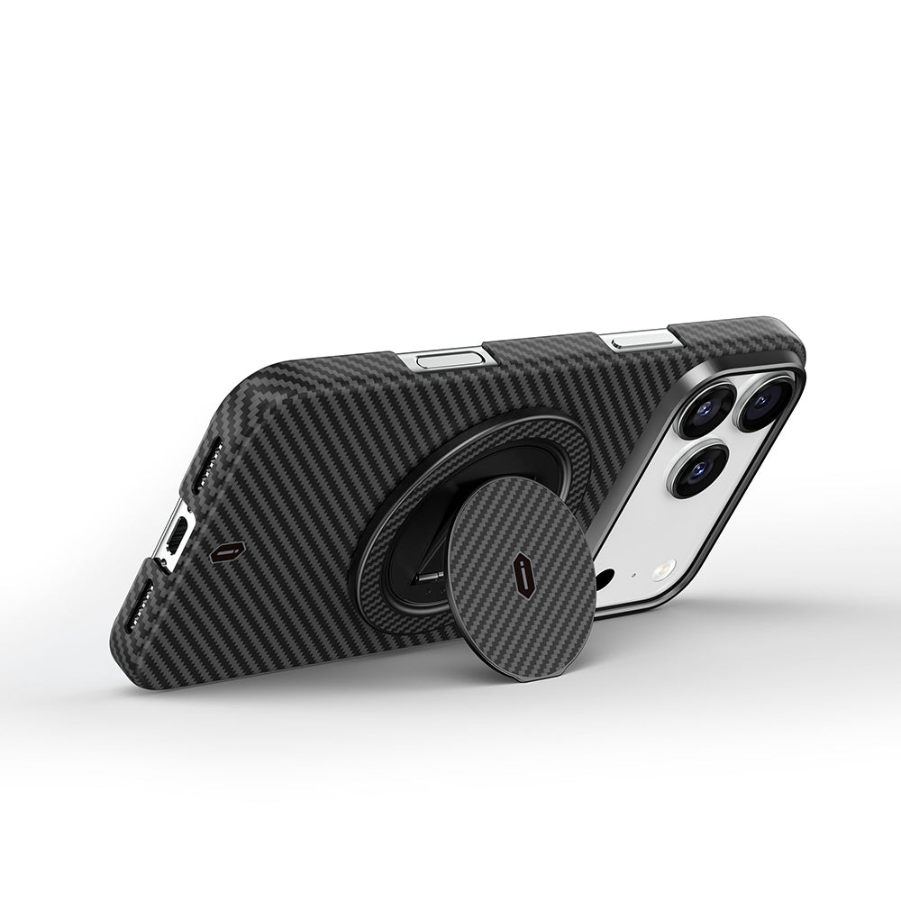 Wiwu Warriors Serisi Aramid Fiber 360 Derece Dönebilen Magnetik Ring Stand Telefon Tutucu