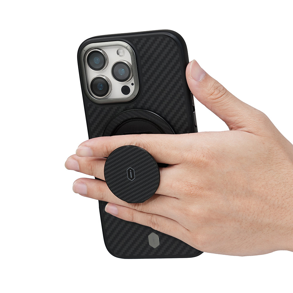 Wiwu Warriors Serisi Aramid Fiber 360 Derece Dönebilen Magnetik Ring Stand Telefon Tutucu