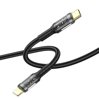 Wiwu Wi-C016 Geek Serisi Type-C to Lightning PD Data Kablo 30W 1.2 Metre Siyah