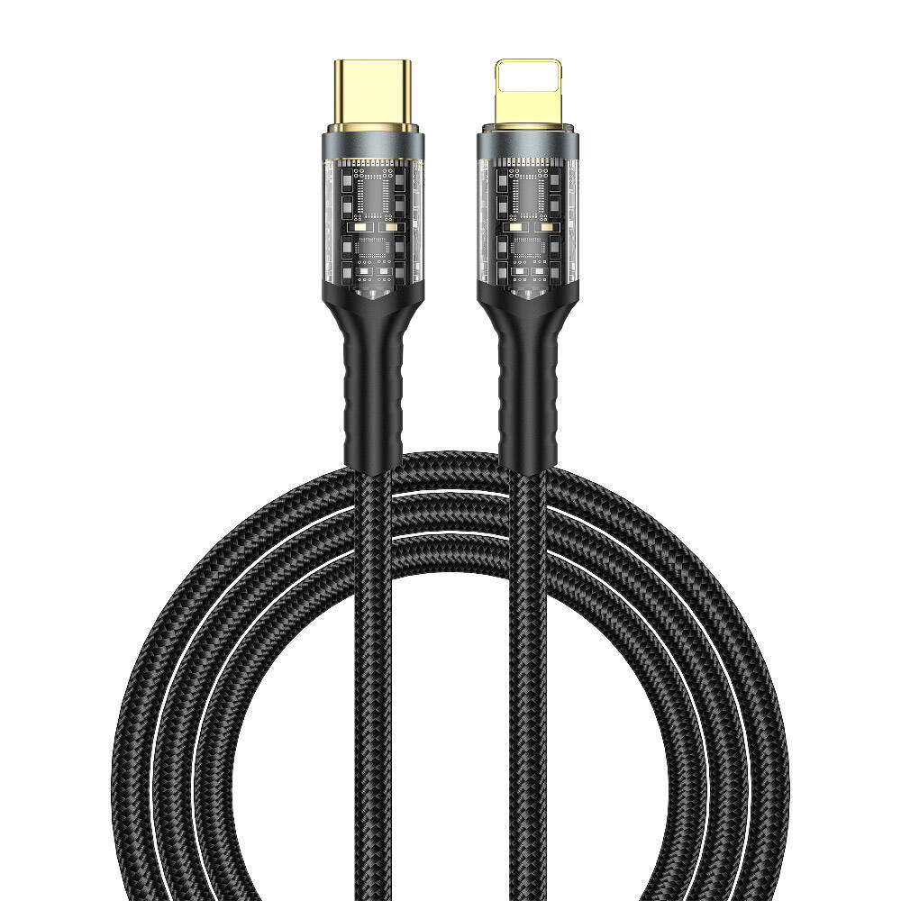 Wiwu Wi-C016 Geek Serisi Type-C to Lightning PD Data Kablo 30W 1.2 Metre Siyah