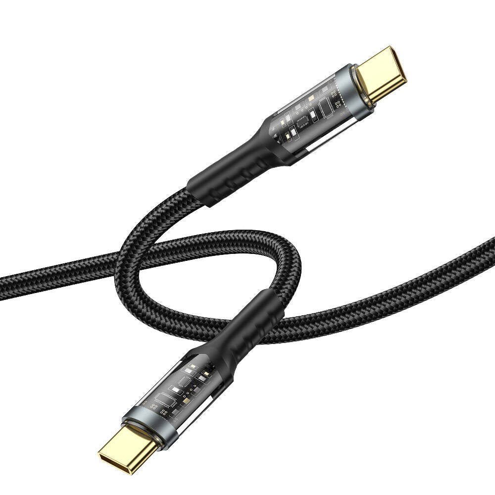 Wiwu Wi-C016 Geek Serisi Type-C to Type-C PD Data Kablo 100W 1.2 Metre Siyah