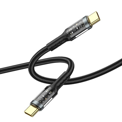Wiwu Wi-C016 Geek Serisi Type-C to Type-C PD Data Kablo 100W 1.2 Metre Siyah