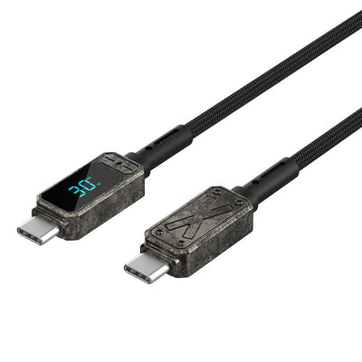 Wiwu Wi-C038 Titan Serisi Type-C to Type-C PD 100W LED Dijital Göstergeli Şarj ve Data Kablosu 1.2M Krem