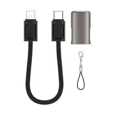 Wiwu Wi-C040 Concise Serisi Type-C to Lightning Hızlı Şarj Özellikli Data ve Şarj Kablosu 30W 15cm Siyah