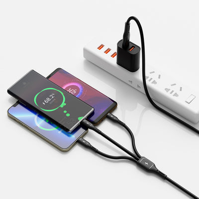 Wiwu Wi-C046E Starlink Serisi 3in1 USB-A to Lightning – Type-C – Micro Şarj ve Data Kablosu 60W 1.2M Beyaz