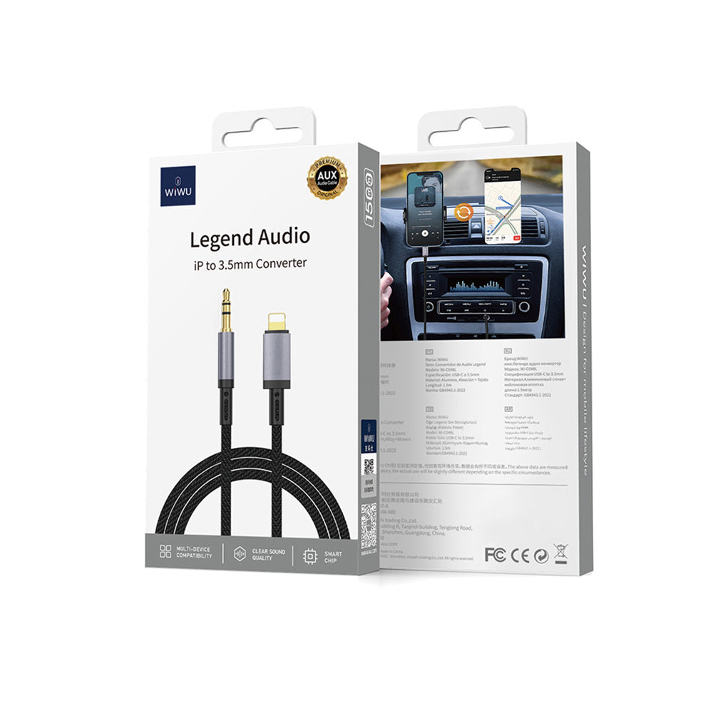 Wiwu Wi-C048 Legend Audio Serisi Lightning to 3.5mm Aux Ses Kablosu 1.5M